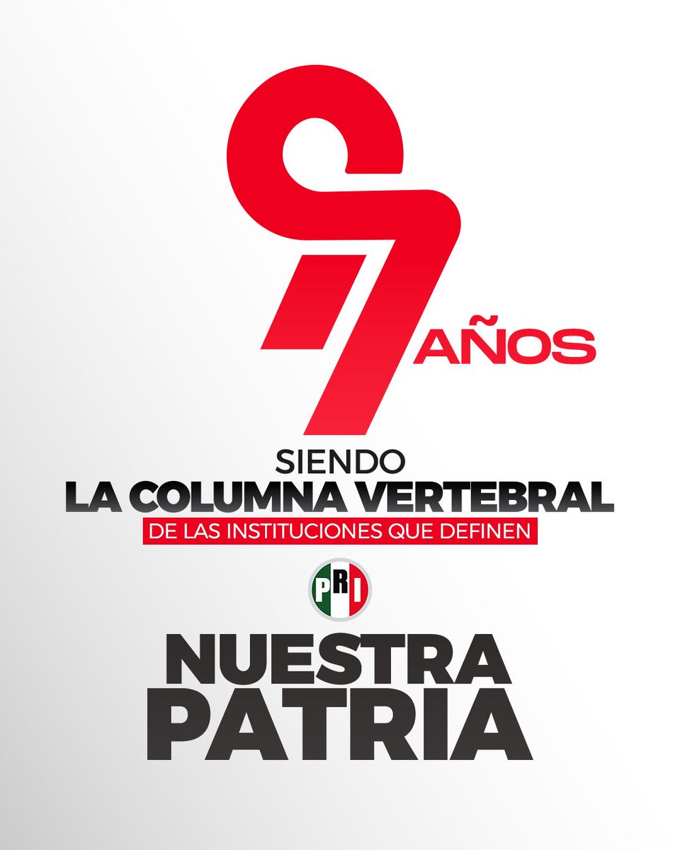 ChihuahuaPRI's tweet photo. La historia del PRI es la historia de trabajo, compromiso y amor por México. Durante 97 años hemos construido instituciones y defendido las causas de la gente.
#PRIconMexico https://t.co/w6cDarUm9F