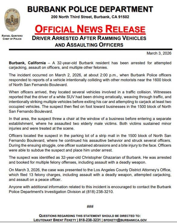 Burbank Police tweet media