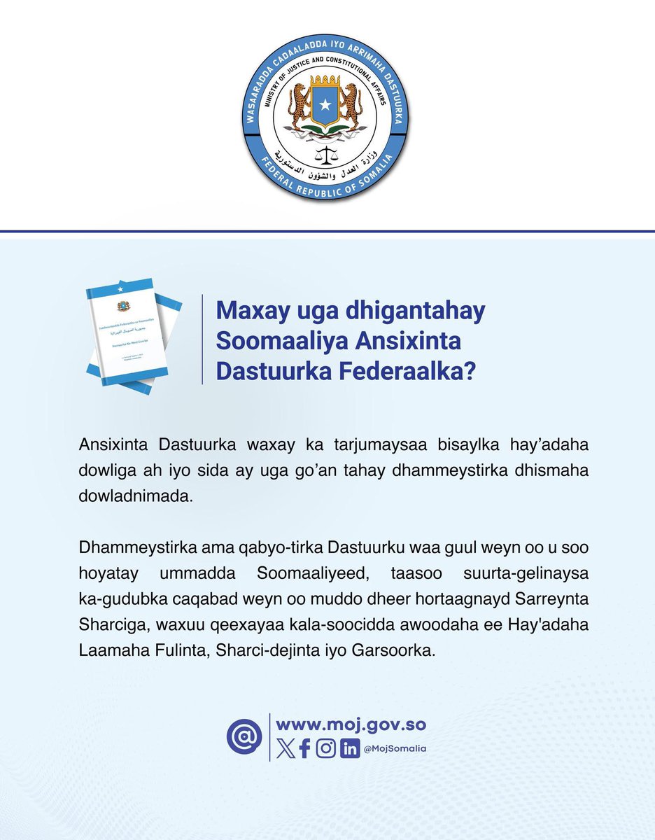Ministry of Justice and Constitutional Affairs🇸🇴 tweet media