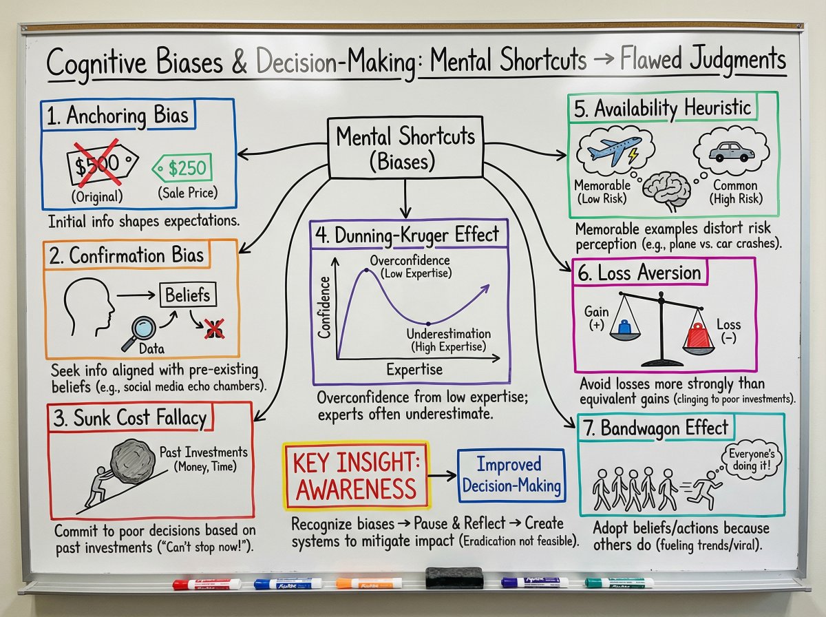 whiteboardgen's tweet photo. 7 Cognitive Biases Shaping Decisions

Your brain is tricking you—and you’re letting it. Discover the 7 sneaky cognitive biases shaping your decisions, from anchoring to sunk costs, and see how they’re quietly running the show.

https://t.co/z0Ficr5fSy https://t.co/nbUg5ypxIc
