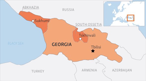 Reports of gunfire and explosions over the Black Sea coastal city of Sukhumi in the Russian-backed Georgian breakaway nation of Abkhazia, amidst a possible drone attack, with air defense and electronic warfare activity confirmed by the Abkhazian Ministry of Defense.