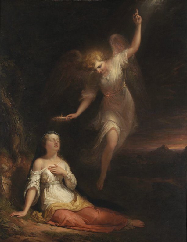 ¡Dios mío, perdóname
Dios mío, perdóname,
Dios mío, perdóname!.

(Dilo así tres veces antes de dormir, o si te ves en serio peligro de muerte, aún si estuvieras alejado de la iglesia, el Señor te protegerá).
'El sueño de la misericordia', 1841.
Esta obra se refiere a la