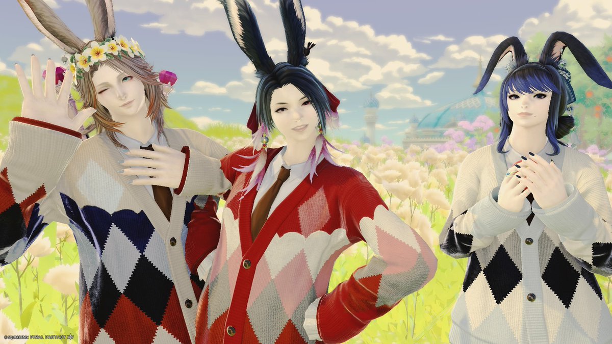 YPekoro's tweet photo. #おはウサ です🐰
昨日は身内3人でVD行ってきましたー☺️✨
やっぱり初見のわちゃわちゃは楽しいですよね！
隠しルート、とっても良きでした🥳
#FF14 #ヴィエラ #うさこ  #うさお #FF14SS https://t.co/hZLTji461a