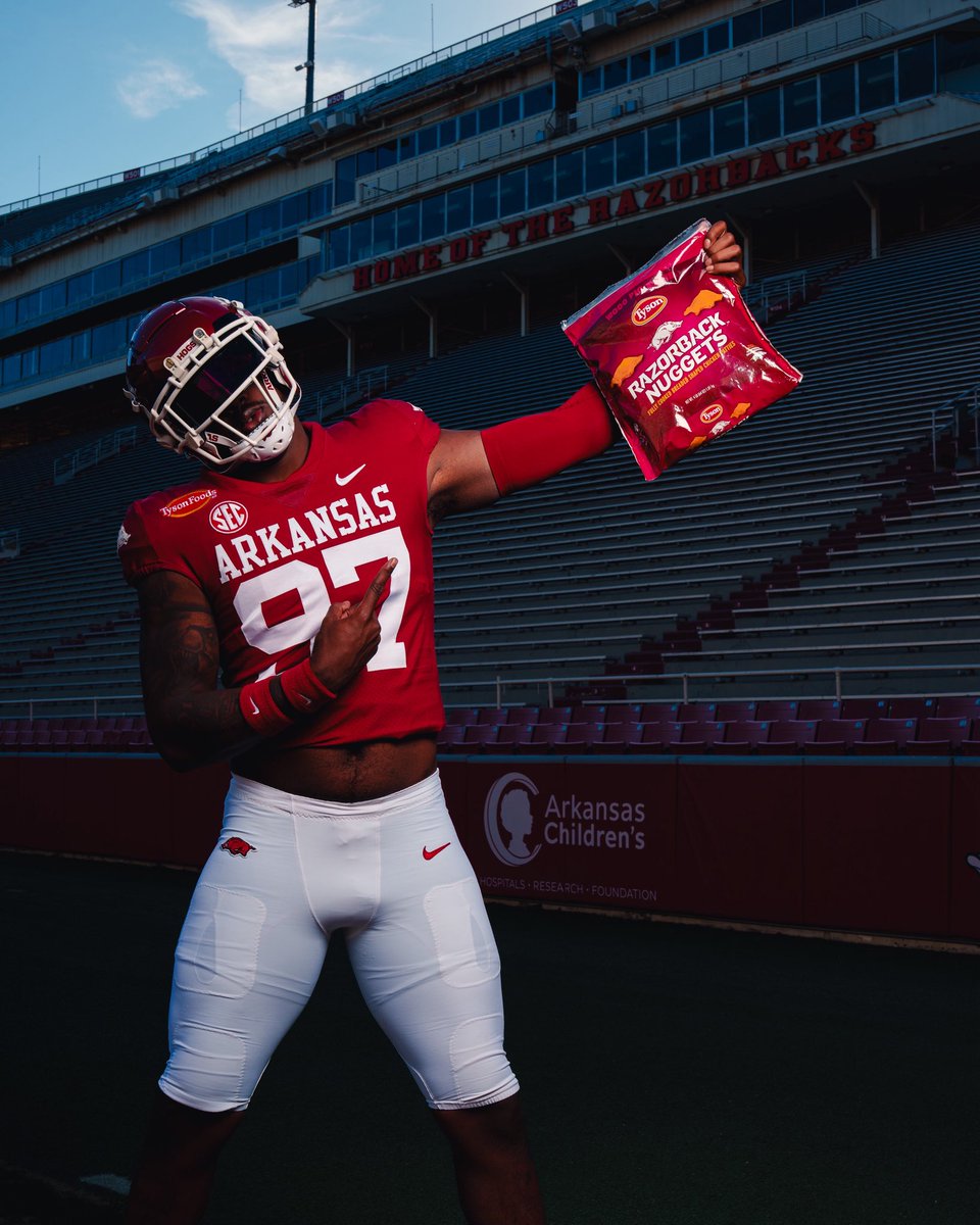 RazorbackFB's tweet image. Tradition up front. Arkansas alongside it. 

#OneRazorback | @TysonFoods