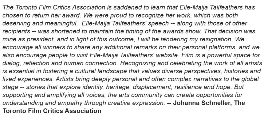 Toronto Film Critics 🍿 tweet media