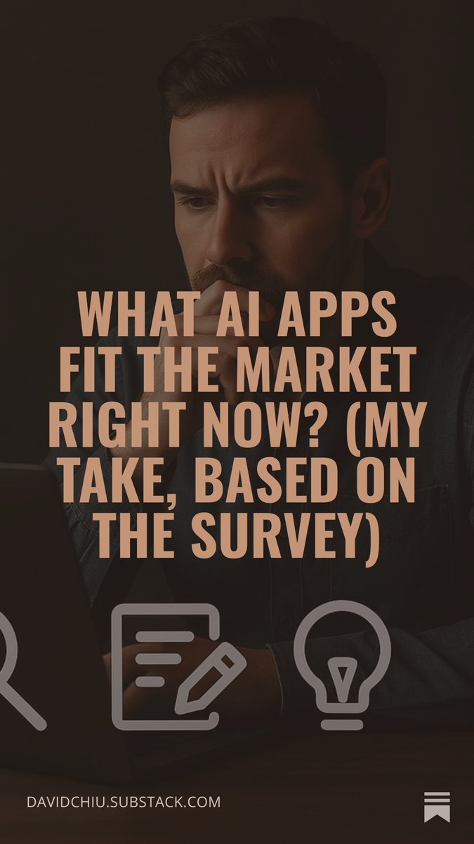 fdchiu0's tweet photo. I just published What AI apps fit the market right now? (My take, based on the survey) https://t.co/Slm9GG09oh https://t.co/QJzaSmRFm5