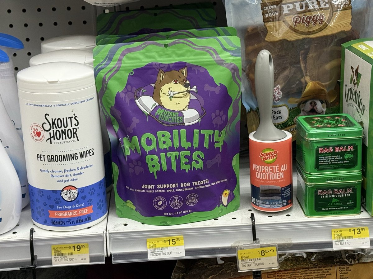MutantMunchies1's tweet photo. You can now find Mutant Munchies Mobility Bites, functional joint support dog treats on the shelves at Shafer’s Ace Hardware in Willow Creek, CA.  

Also available online at https://t.co/y6VfuMtHY4 https://t.co/Baq4OPvnfy
