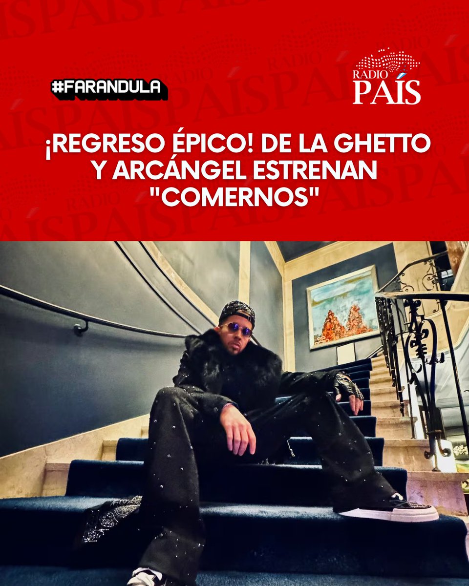 Radio_Pais's tweet photo. #Farándula | 🔥🎶 ¡Regreso épico! De La Ghetto y Arcángel estrenan "Comernos"
🌐Para saber mas detalles visita nuestra pagina web 📲 https://t.co/wQZmiD3HSM
#Farándula #RadioPaís #DeLaGhetto #Arcángel #Comernos #Reguetón #Música #Estrenos #X #TikTok #Viral #FarándulaHoy https://t.co/nsegWn3IcO