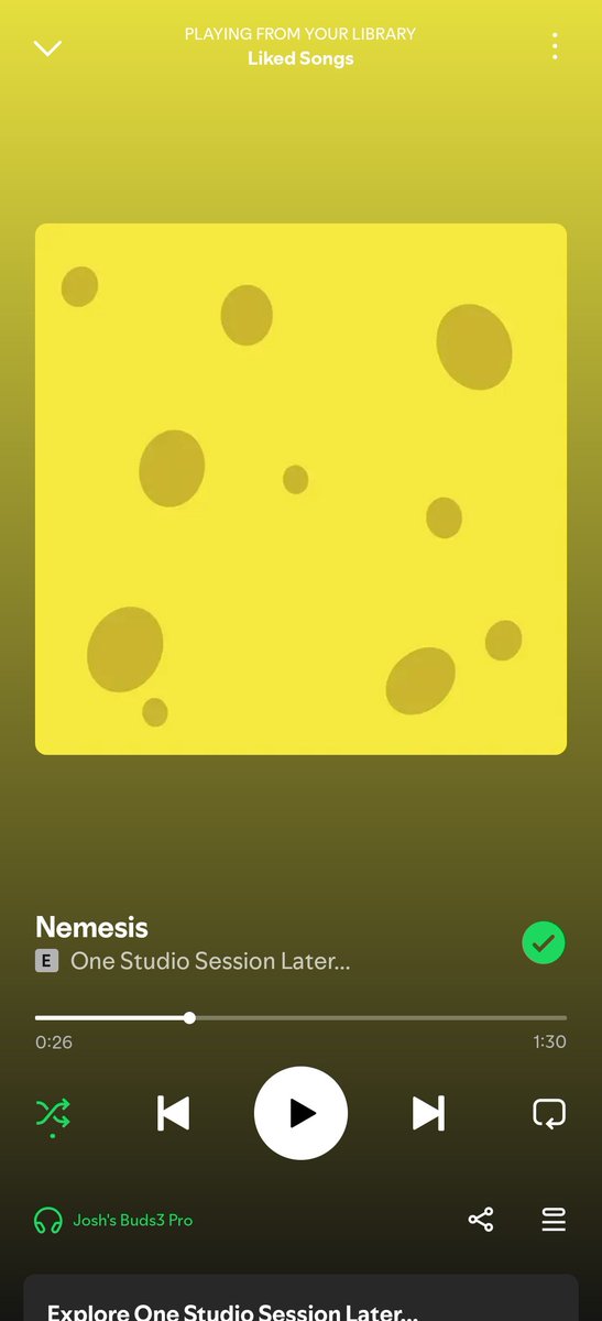 I have over 15k songs in my likes playlist on spotify &amp; I was only *THINKING* about this song earlier today. The second I get on spotify IT'S THE FIRST SONG THAT PLAYS??? Dawg we live inna sim i swear
#matrix #Simulation #wtf