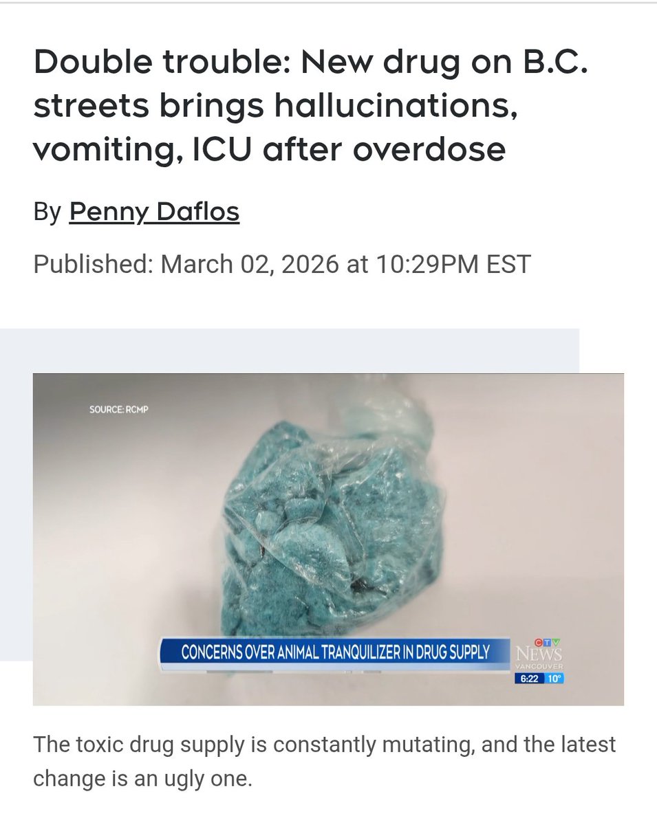 guyfelicella's tweet photo. The illegal drug supply keeps getting more toxic.
Now medetomidine an animal tranquilizer is being found mixed with fentanyl, causing hallucinations, vomiting, and ICU admissions.
Withdrawal is becoming more dangerous. Detox is becoming more complicated.
And yet people still want to shut down harm reduction.
The reality is simple:
Harm reduction didn’t create this crisis.
The illegal drug market did.
Harm reduction is one of the few things keeping people alive inside it!
Link https://t.co/tiJzR4urd3