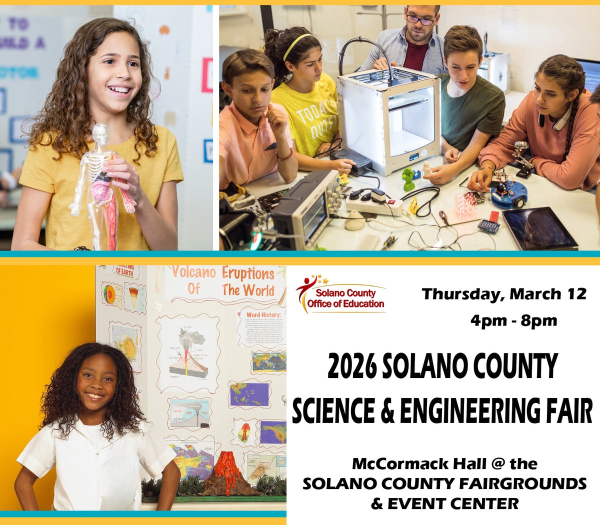 🔬✨ Innovation in action! ✨🔬

Join us for the Solano County Science &amp; Engineering Fair on Thursday, March 12 from 4–8 PM at the Solano County Fairgrounds!

Come support local students as they showcase incredible projects in science, technology, and engineering! 🚀