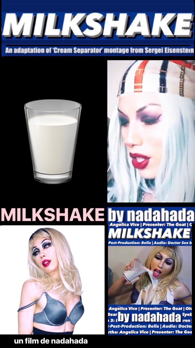 AngelicaViceAV's tweet photo. #indiefilm #transcinema #montagetheory #sergeieisenstein #postinternet #postinternetart #experimentalfilm #eisenstein #queercinema #lgbtqia #shortfilm #independentfilm 

nadahada collective presents...

MILKSHAKE | starring Angelica Vice (hi!)
🥛https://t.co/BpQslLtviP🥛 https://t.co/lIFKIJFvi6