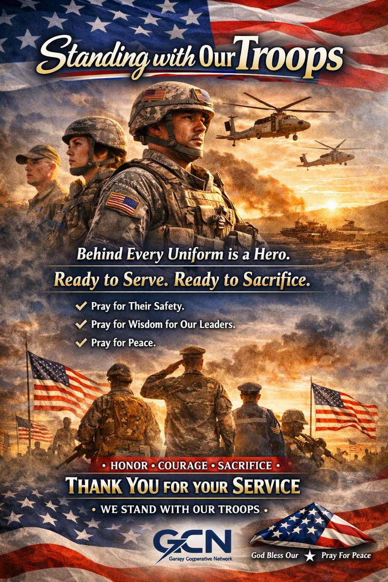 FSC_DavidS's tweet photo. 🇺🇸 In times of global tension, let’s remember the men and women who stand ready when duty calls — with courage, discipline, and sacrifice.

Pray for their safety.
Pray for wisdom for our leaders.
Pray for peace.

Thank you to all who serve.

🇺🇸 We stand with our troops.

#SupportOurTroops #PrayForPeace #HonorAndService