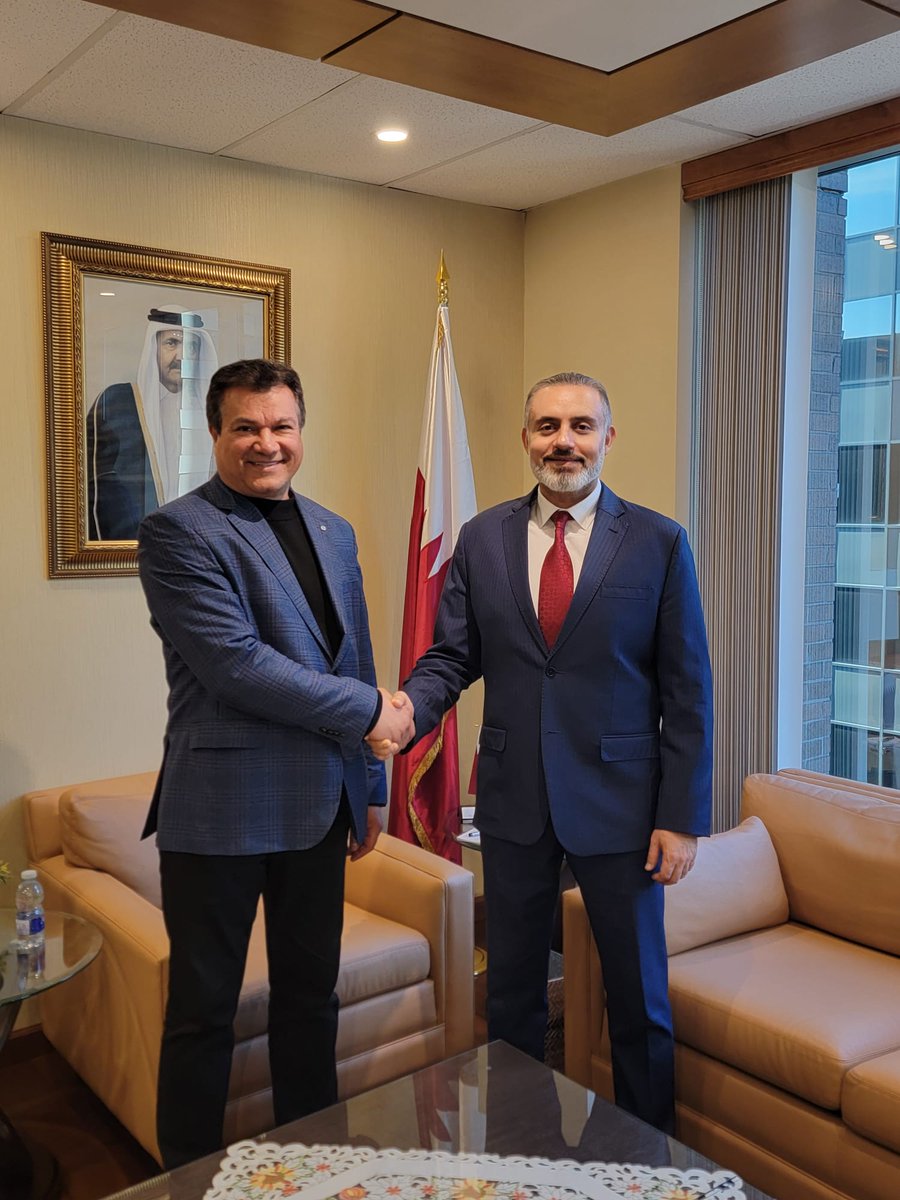 alanbender1965's tweet photo. It was a pleasure meeting with His Excellency,Mr. Tariq Al Ansari,
Ambassador of the State of Qatar 🇶🇦 https://t.co/r0WYMl9OR9
