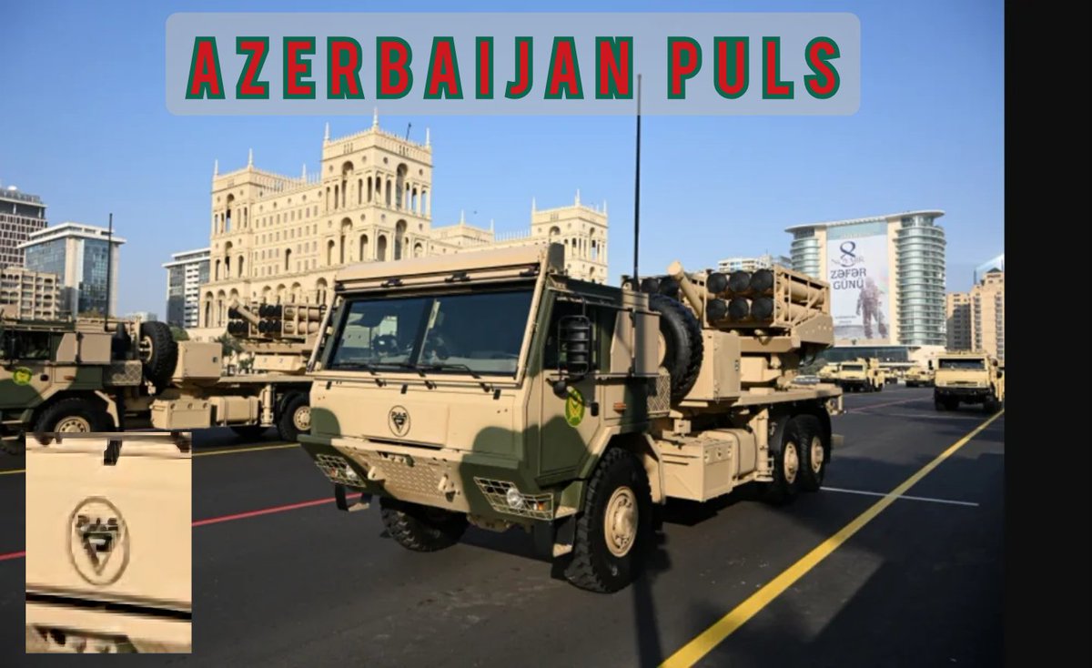 KOMARMIES's tweet image. #Moroccan and #Azerbaijani armies share the PULS MLRS #artillery system, and they also share the exact same camouflage on this #Elbit artillery system.

To differentiate them, there are two differences : the logo on the front of the #trucks and the camouflage on the missile pods.