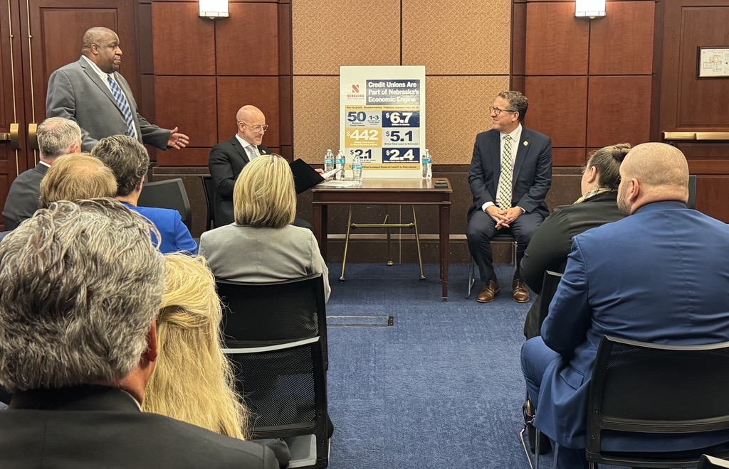 AmericasCUs's tweet image. The @NECULeague helps lead the discussion with @RepAdrianSmith as #CreditUnion leaders share stories of impact. #GAC2026