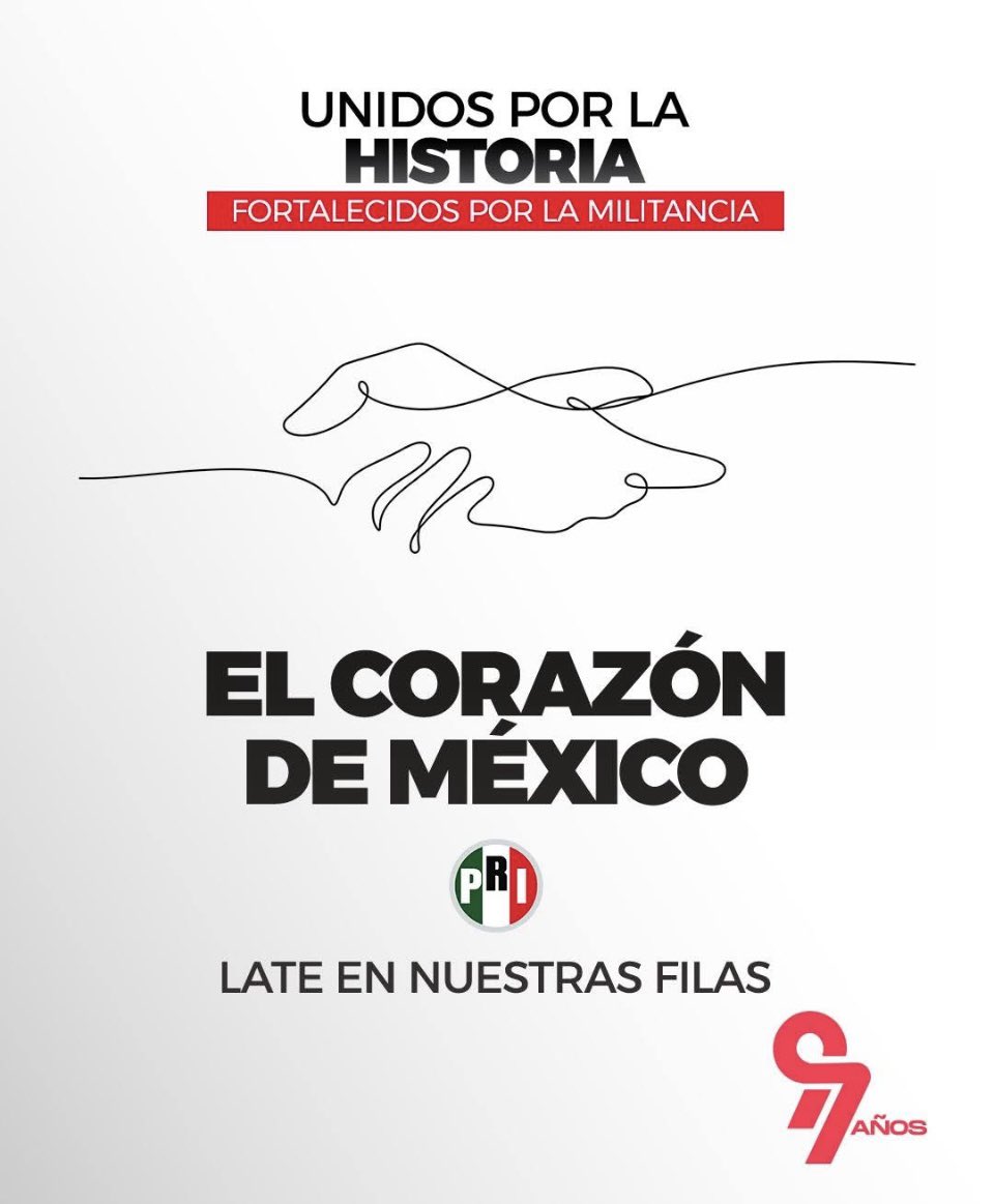 Nuestra historia está marcada por liderazgo, responsabilidad y vocación de servicio. Durante 97 años el PRI ha contribuido a construir el México moderno.
#PRIconMéxico