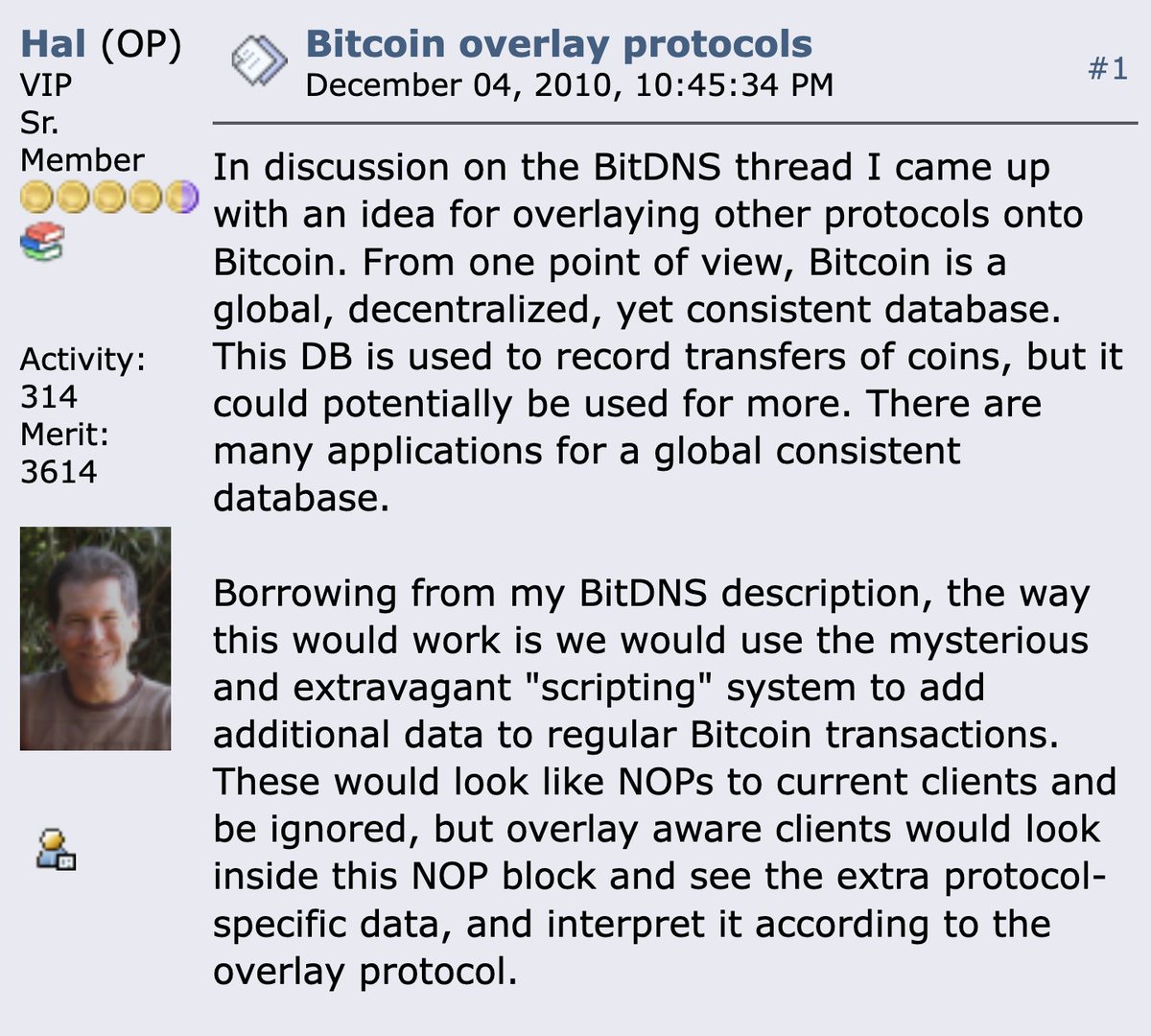 ordi_brc's tweet photo. Why is Leonidas making empty threats, seriously a bad look

The value proposition of Ordinals is to compete for block space on the open market with transactions for data storage purposes - not spam

Before ordinals: BTC transfer transactions were the only transactions
After ordinals: BTC transfer + inscribe data + transfer data

Satoshi himself said that in 10 years, Bitcoin fees will be either massive or zero

Bitcoin NEEDS fees to increase relative to block reward in order to survive, this is an existential necessity

Hal Finney predicted ordinals in 2010

Years ago bitcoin maxis predicted that bitcoin would be used for everything that ETH and other blockchains can do

Ordinals are in the spirit of Bitcoin maximalism