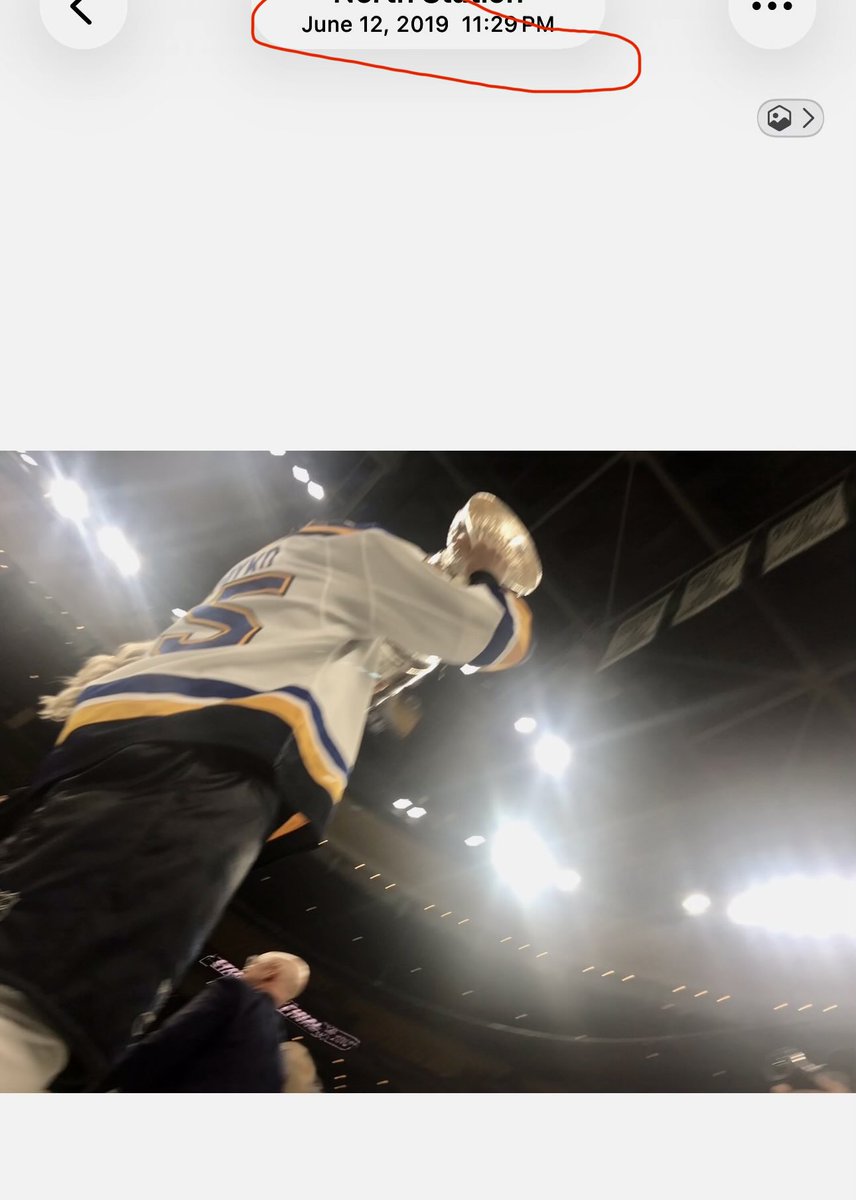 hochman's tweet image. Going through photos on my phone. I took this one of Colton Parayko from the ice in Boston after the #stlblues won the Stanley Cup.