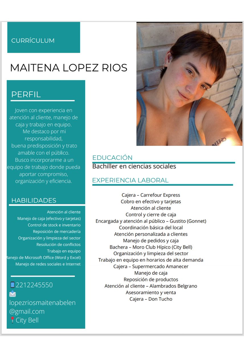 maitelopezrioss's tweet photo. Buenas noches. Estoy buscando trabajo, agradezco si hacen visible mi publicación 🙏 https://t.co/0DgStiabqI