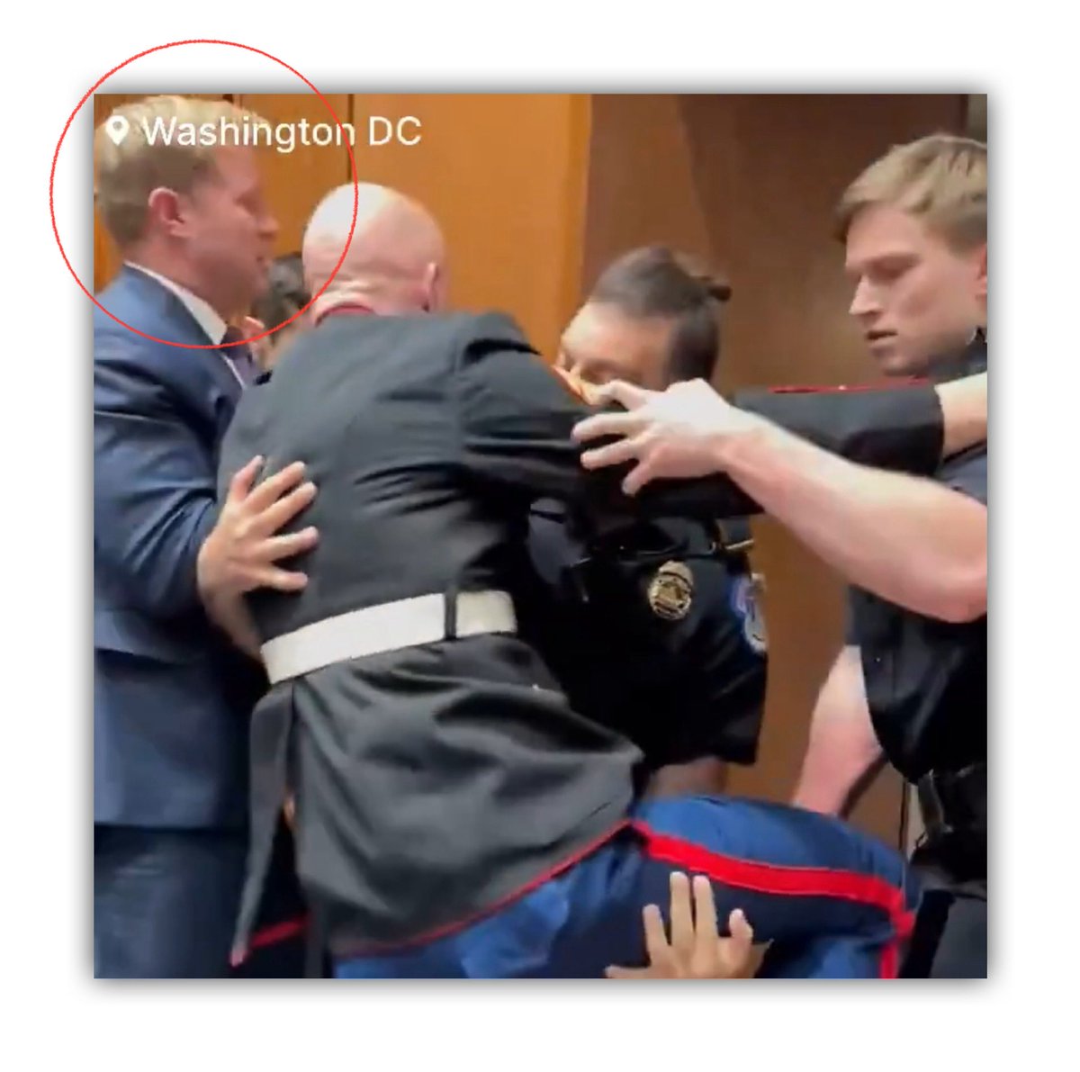 The rabid Israel dog, <a href="/TimSheehyMT/">Tim Sheehy</a> broke a Marine’s hand because he was protesting against fighting Israel’s war in Iran.

This disgusting POS should be thrown out of the Senate.