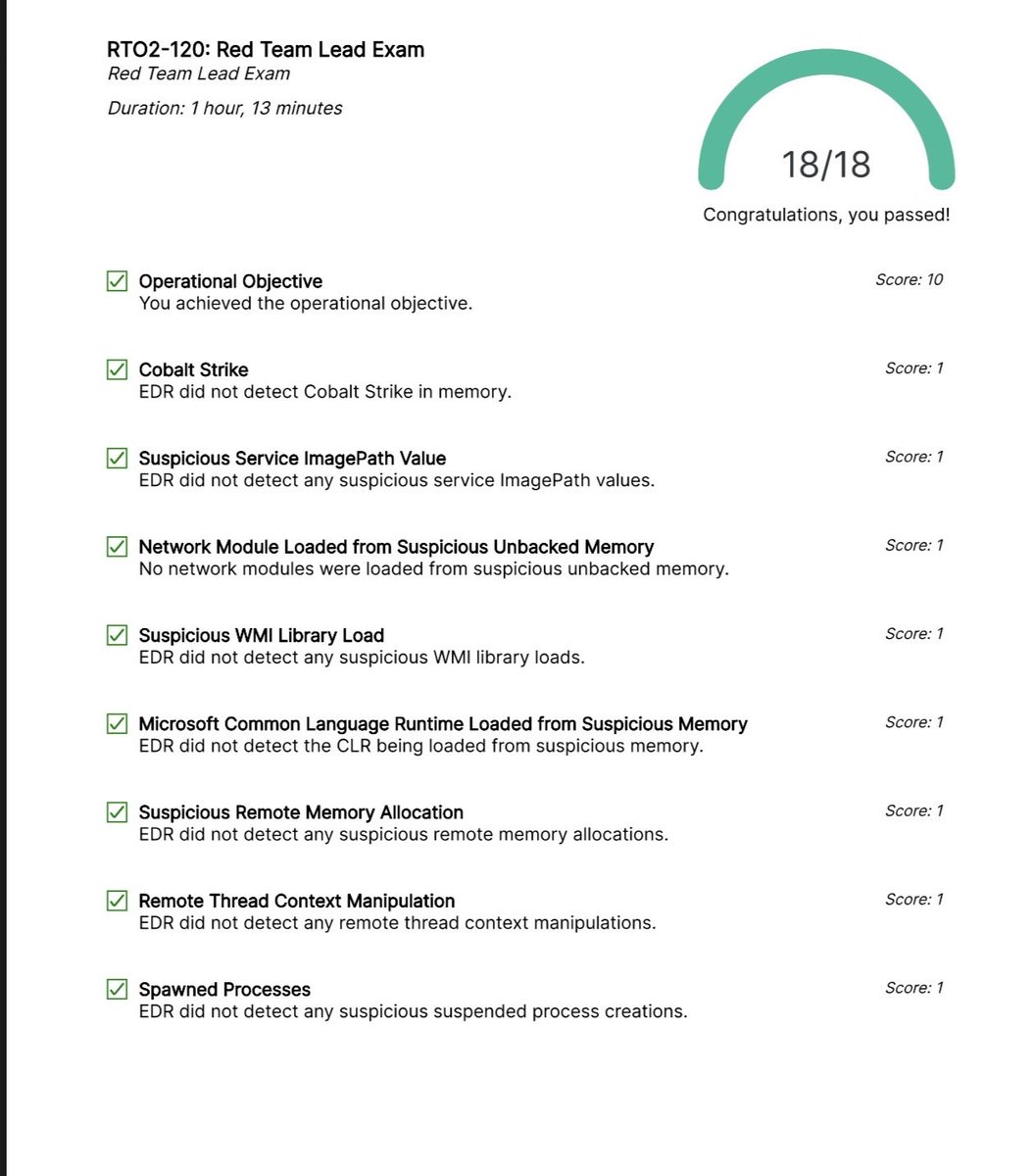 mr_r3bot's tweet image. I’m proud to share that I finally passed CRTL 🔥

#redteam #maldev