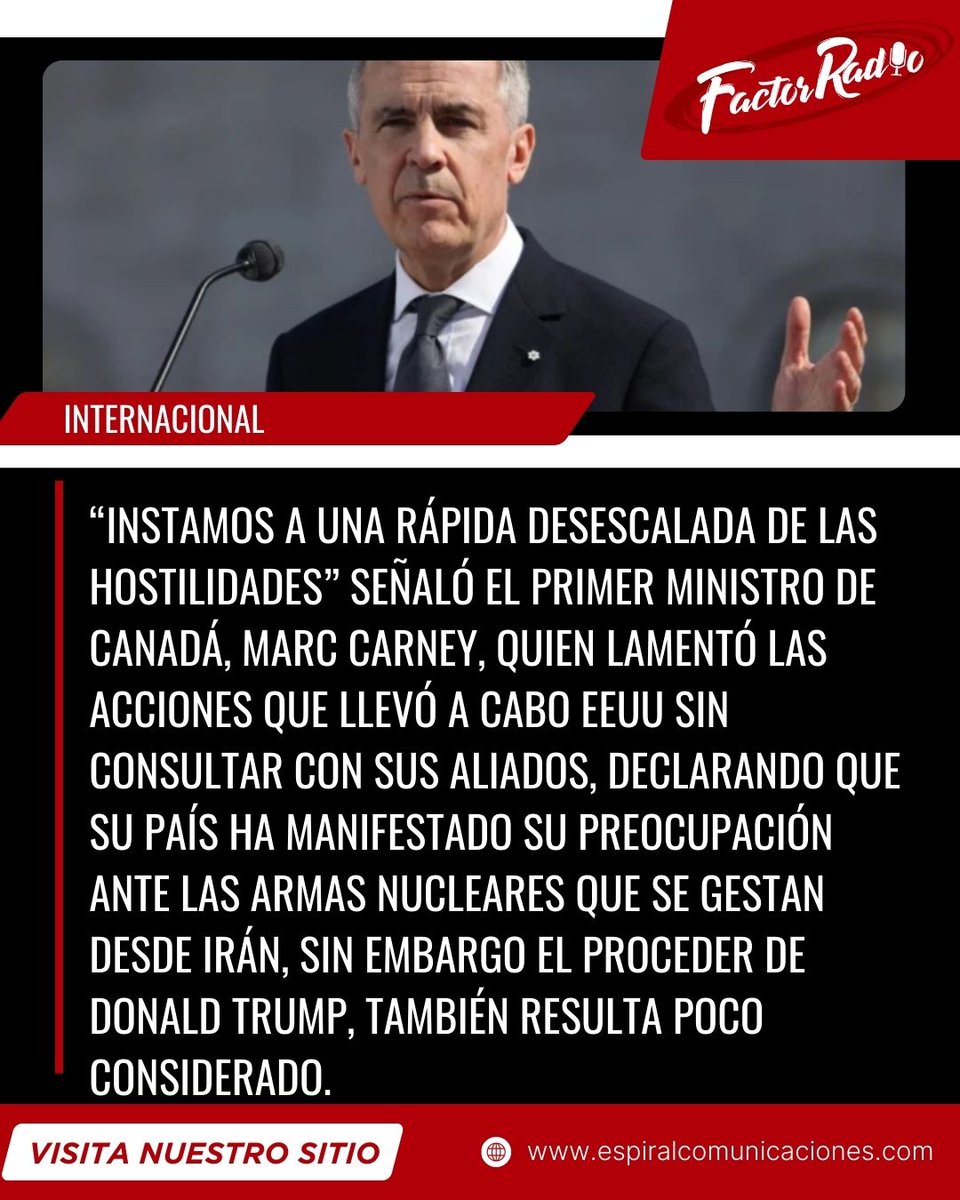 FactorRadioPue's tweet photo. 📌Ricardo Salinas Pliego pierde ante el INE.
📌Ministro de Canadá condena que EEUU ataque Irán sin consultar aliados.
📌Empresarios estadounidenses piden mantener TMEC.
#FactorRadio #LasCosasComoSon https://t.co/WZH9Ocxsth