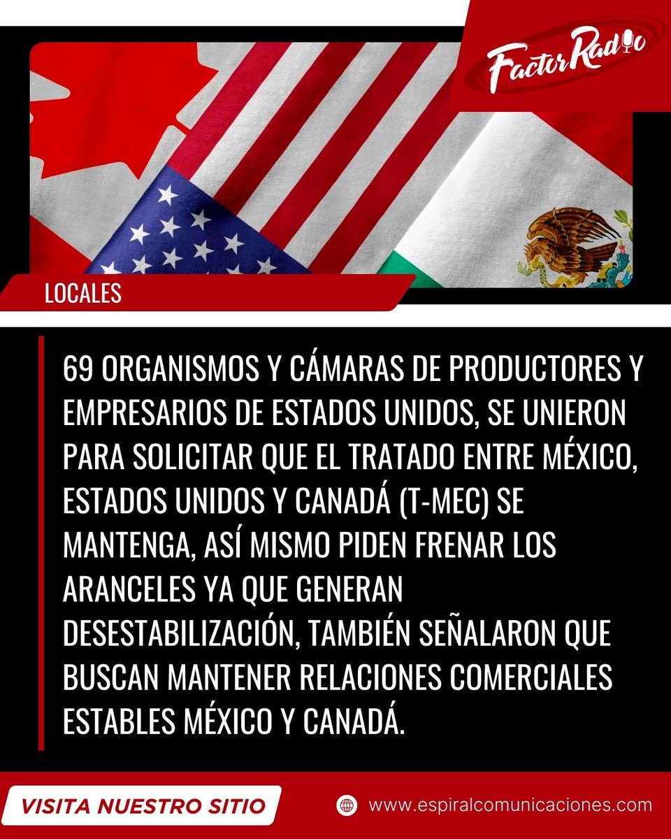 FactorRadioPue's tweet photo. 📌Ricardo Salinas Pliego pierde ante el INE.
📌Ministro de Canadá condena que EEUU ataque Irán sin consultar aliados.
📌Empresarios estadounidenses piden mantener TMEC.
#FactorRadio #LasCosasComoSon https://t.co/WZH9Ocxsth