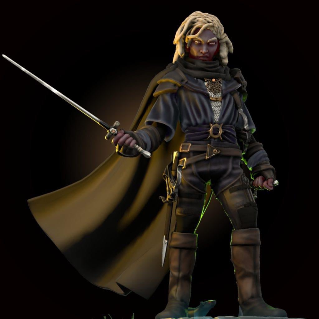 HeroOfTheForge's tweet photo. @HeroForgeMinis Jevreth Chaulssambra - drow assassin from the underdark city of Jhachalkhyn.

Jevreth is a follower of the god Vhaeraun and is a member of the thieves guild and home to male drow seeking refuge from and revenge against Llolth-following drow known as Jaezred Chaulsin. https://t.co/TQAhGwWFXU