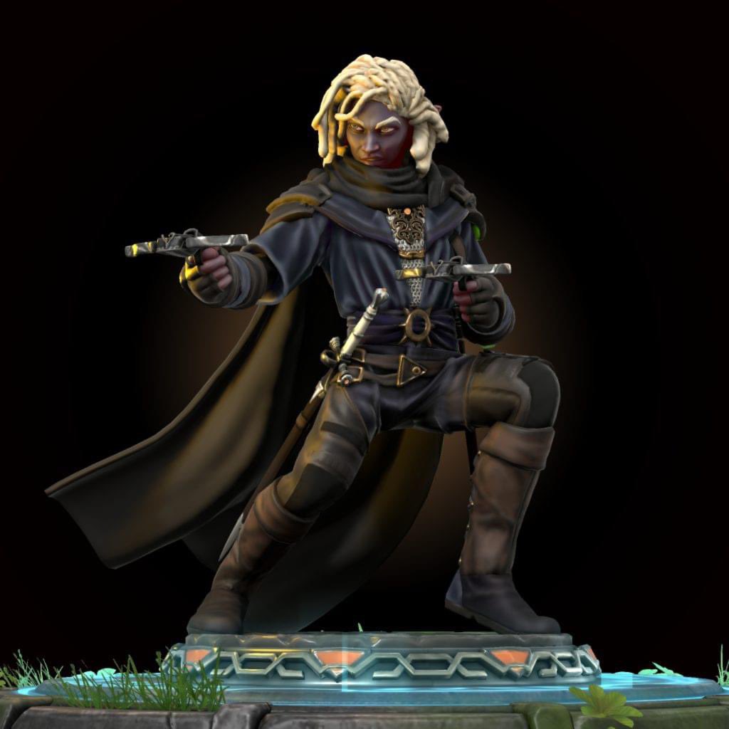 HeroOfTheForge's tweet photo. @HeroForgeMinis Jevreth Chaulssambra - drow assassin from the underdark city of Jhachalkhyn.

Jevreth is a follower of the god Vhaeraun and is a member of the thieves guild and home to male drow seeking refuge from and revenge against Llolth-following drow known as Jaezred Chaulsin. https://t.co/TQAhGwWFXU