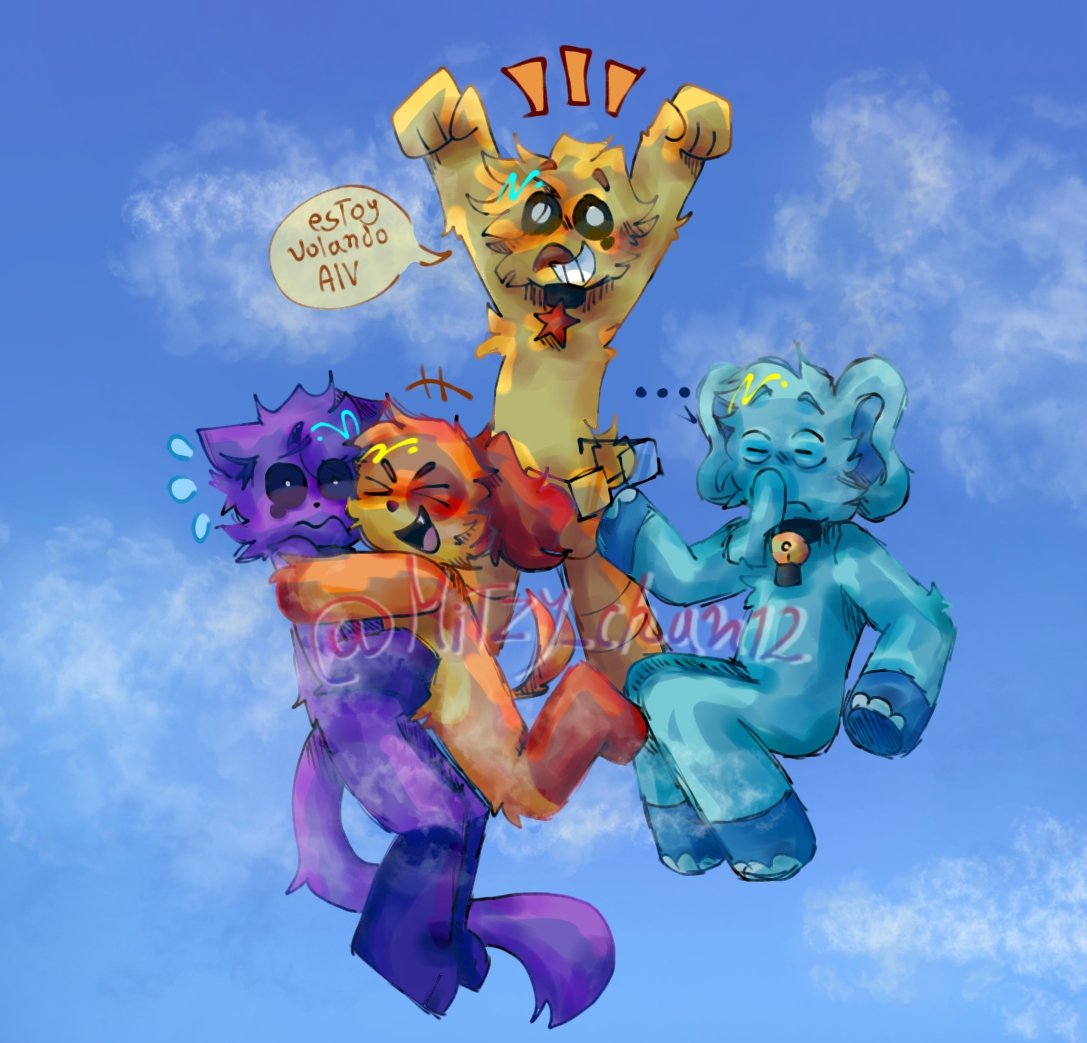Mitzy_chan12's tweet photo. The Smiling Critters in the Sky ✨✨☁️

✿⁠ #poppyplaytime #PoppyPlaytimeChapter3 #PoppyPlaytimefanart #SmilingCritters #Bobbybearhug #craftycorn #Hoppyhopscotch #pickypiggy #catnap #dogday #kickinChicken #bubbabubaphant https://t.co/VFhx9dUgrZ