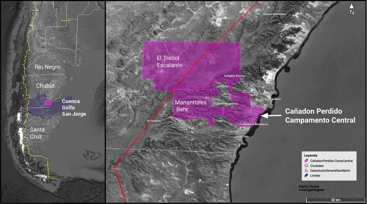 GordoGeos's tweet photo. 🛢️ PECOM Y EL MANUAL PARA REVIVIR UN YACIMIENTO CONVENCIONAL MADURO

Durante décadas, la Cuenca del Golfo San Jorge fue el corazón petrolero de la Argentina.
Mucho antes de Vaca Muerta, el país produjo millones de barriles a partir de reservorios convencionales que hoy cargan con más de un siglo de historia productiva.

Uno de esos casos es Cañadón Perdido, en Chubut.
Un campo histórico que produjo en etapa de recuperación primaria entre 1928 y 1960, luego pasó por recuperación secundaria y terminó entrando en una fase de declino prolongado, con apenas 27 pozos activos y una producción cercana a 68 m³/día (menos del 10% del campo promedio de la cuenca).

Es el destino típico de muchos yacimientos convencionales:
mucho petróleo ya extraído, infraestructura envejecida y producción cada vez más marginal.

Pero ahí aparece PECOM.

🔧 El plan para revivirlo:
Ingeniería y eficiencia para revertir el declino

La empresa de la familia Pérez Companc volvió al upstream petrolero en 2024 con una estrategia muy clara:
apostar por campos maduros que otras compañías consideran agotados.

En Cañadón Perdido, este plan ya está en marcha y este es el esquema:

1️⃣ Nueva campaña de perforación
Un programa inicial que contempla 28 nuevos pozos:
•19 productores
•9 inyectores

Estos pozos alimentarán un piloto de recuperación terciaria que busca reactivar zonas del reservorio que todavía contienen petróleo remanente.

2️⃣ Inyección de polímeros
La clave tecnológica es la inyección de polímeros, una técnica que mejora el barrido del petróleo atrapado en la roca.

En términos simples:
•el polímero aumenta la viscosidad del agua de inyección
•mejora la eficiencia del desplazamiento del crudo
•y puede elevar el factor de recuperación entre 5 % y 15 % adicional.

La recuperación con polímeros es básicamente esto:
intentar lavar los platos solo con agua rara vez funciona.
Cuando agregás detergente, la grasa se desprende.
En el subsuelo pasa algo parecido: el polímero ayuda a que el agua “despegue” el petróleo que quedó atrapado en la roca.

3️⃣ Escalamiento del proyecto
Si el piloto funciona, la segunda etapa podría sumar 53 pozos adicionales.

El objetivo:
•pasar de 68 m³/día actuales a 400 m³/día
(~2.500 bpd) en la primera fase.
•potencialmente 600 m³/día (~3.700 bpd) en una etapa de desarrollo completo.

Un salto productivo de más de cinco veces para un campo que muchos ya daban por terminado.

🧭 Todo esto es parte de un movimiento estratégico más grande en el que Cañadón Perdido no es un caso aislado.

PECOM está armando un portafolio completo de activos maduros en la cuenca:
•El Trébol–Escalante
•Campamento Central–Cañadón Perdido
•Manantiales Behr, el segundo yacimiento convencional más grande del país.

Con estas adquisiciones, la empresa proyecta superar los 35.000 barriles diarios operados en Chubut.

El modelo es claro:

ingeniería + recuperación terciaria + optimización de infraestructura existente.

🧠 CONCLUSIÓN

En la narrativa energética argentina todo gira hoy alrededor de Vaca Muerta.
Pero hay algo que a veces se olvida:
Los campos maduros siguen teniendo petróleo.
Mucho petróleo.

El declino natural de estos reservorios suele ser del 10–15 % anual, pero tecnologías como la recuperación terciaria pueden extender su vida productiva por décadas.

Por eso lo que está haciendo PECOM es interesante:
No se trata de competir con el shale.
Se trata de exprimir la enorme base de recursos convencionales que todavía existe en las cuencas históricas del país.

Porque en este negocio existe una regla suele cumplirse:
Los yacimientos no se agotan.
Lo que se agotan son las ideas para producirlos.