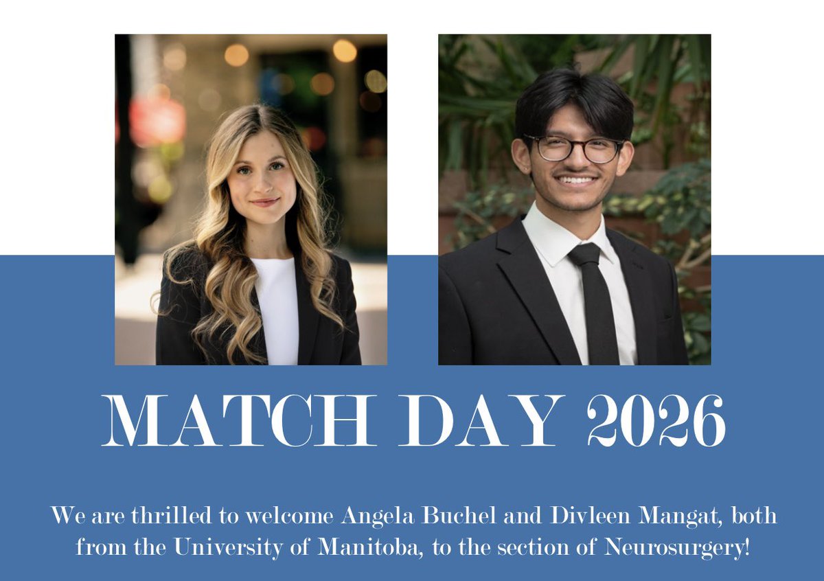 UManitobaNSx's tweet photo. We are so excited to introduce our incoming R1’s, Angela and Divleen! Welcome to Manitoba Neurosurgery! https://t.co/5n0WMNjtsj