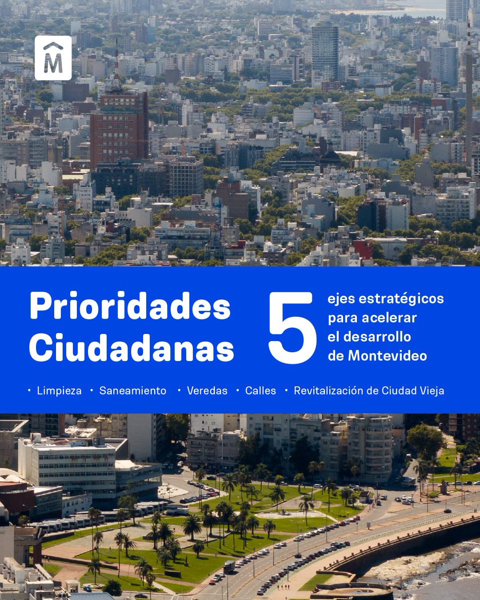 Montevideo tiene Prioridades Ciudadanas definidas para su transformación 🗣️

Limpieza + Saneamiento + Calles + Veredas + Revitalización de Ciudad Vieja