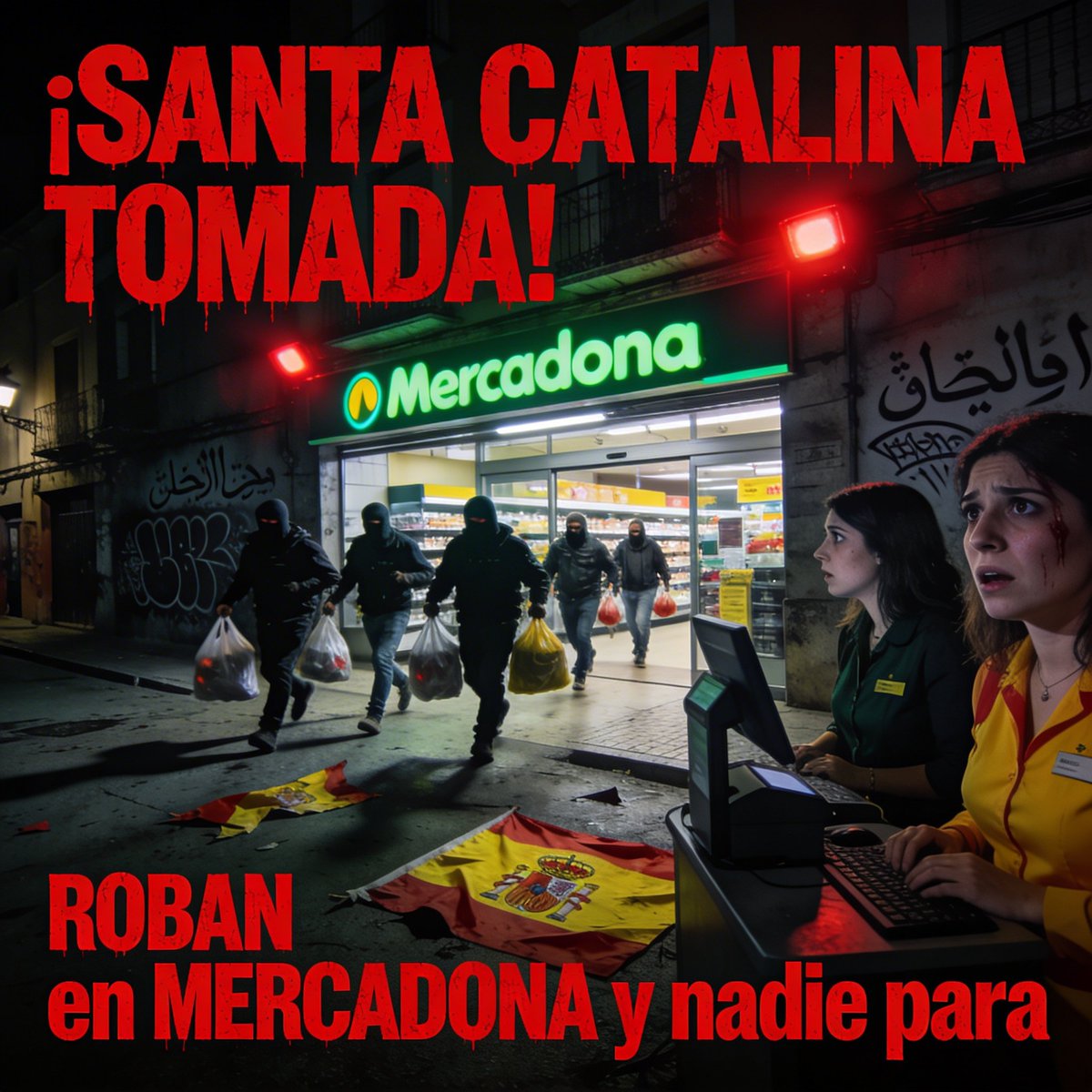 “🚨 ESCÁNDALO: Barrio Santa Catalina (Aranda) tomado por magrebíes. Mercadona deja robar porque cajeras TIEMBLAN de miedo. Peleas, impunidad total. ¡Política migratoria de Sánchez destruye España! #DeportacionMasiva RT! 🇪🇸⚠️
gaceta.es/espana/la-inmi…