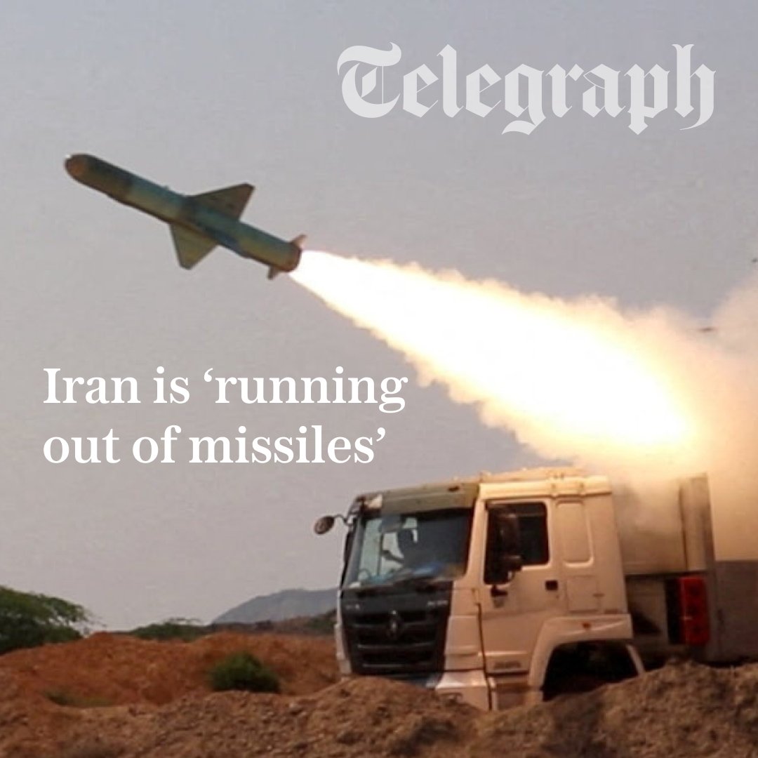 Number of missiles fired by Iran over 24-hours has plummeted – possibly owing to its ground launchers being blown up in strikes

Find out more ⬇️
telegraph.co.uk/world-n