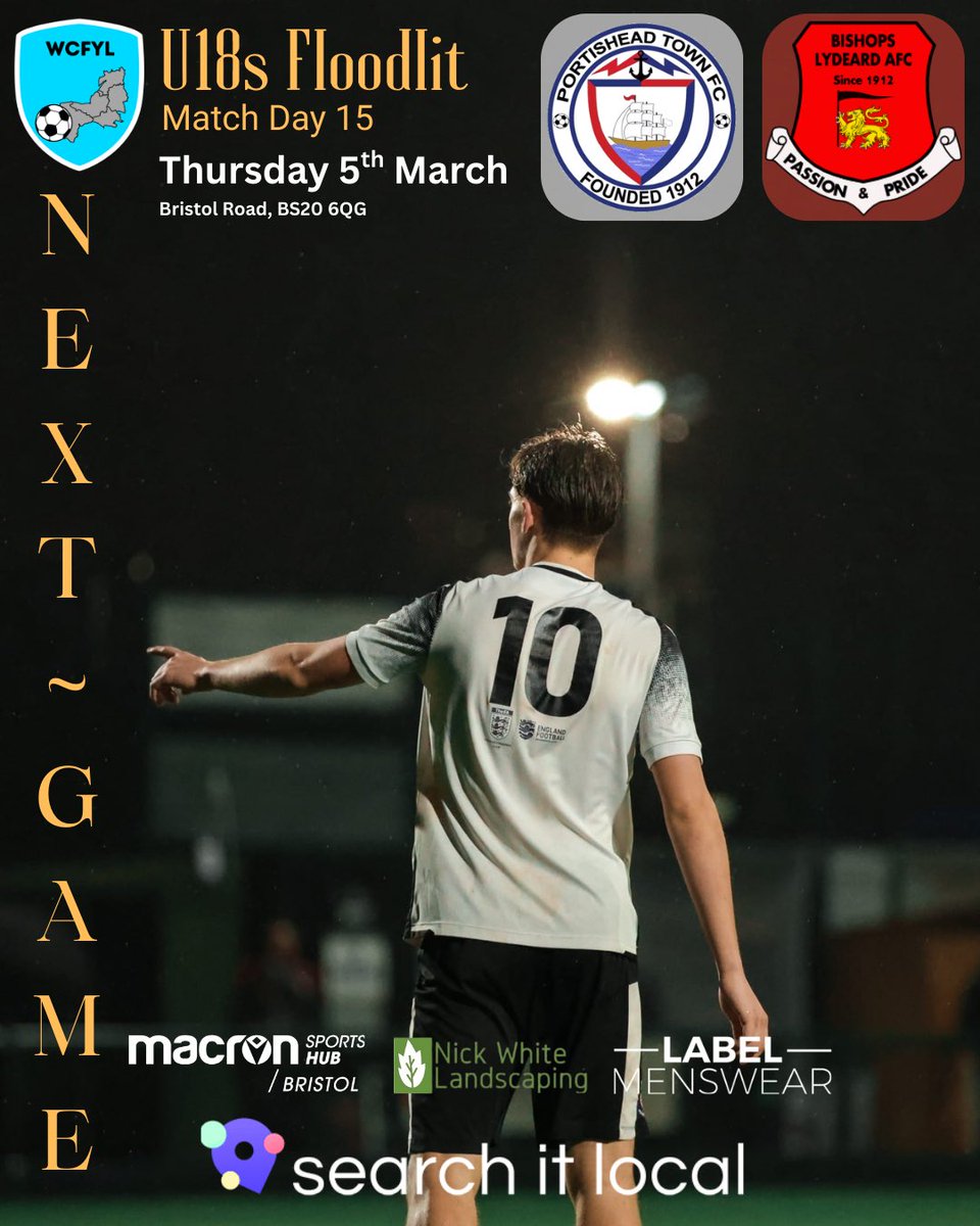 LAST HOME GAME OF THE SEASON!!

The Young Possets are at home tomorrow night for the last time this season. 

Get down and support the boys! No rain for a change, looking like an excellent evening for watching football!

<a href="/PortisheadTown/">Portishead Town FC</a> 
<a href="/wcfyl/">Western Counties Floodlight Youth League</a> 
<a href="/swsportsnews/">South West Sports News</a>