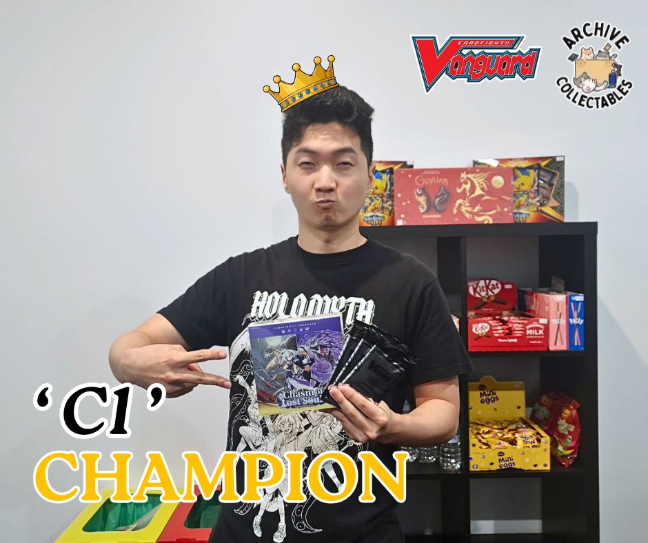 Archive_Collect's tweet photo. 👑Congratulations to C1, our Champion of the very first Cardfight!! Vanguard event at the store!

A big thank you to everyone who came down to support. Starting next week, Vanguard begins at 7:30PM. See you all there! 😃

#CardfightVanguard #ヴァンガード優勝 #VGtopdecks https://t.co/ZhBtCg65R6