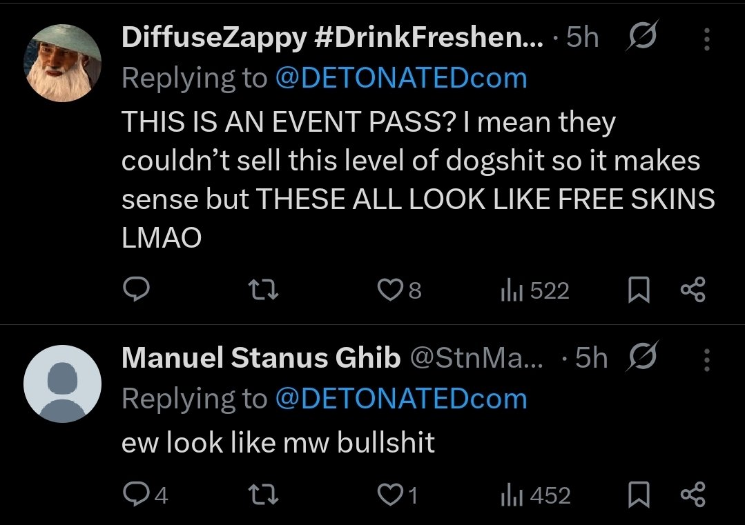 Brattel84's tweet photo. Cod Players we want realistic skins no beavis and buthead skins. Cod does what they say. COD Players.. https://t.co/zuUJNxIoRL