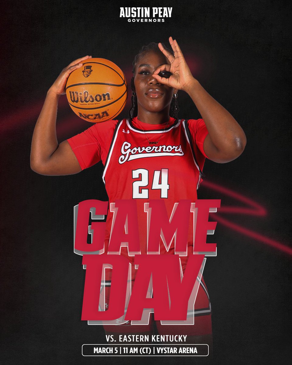 GovsWBB's tweet photo. Ready for the quarters🎩🏀

🆚 Eastern Kentucky
🕚 11 a.m. (CT)
📍 Jacksonville, FL
🏟️ @VyStarVetArena 

#LetsGoPeay | #TheDestination https://t.co/4otPZMGcLk