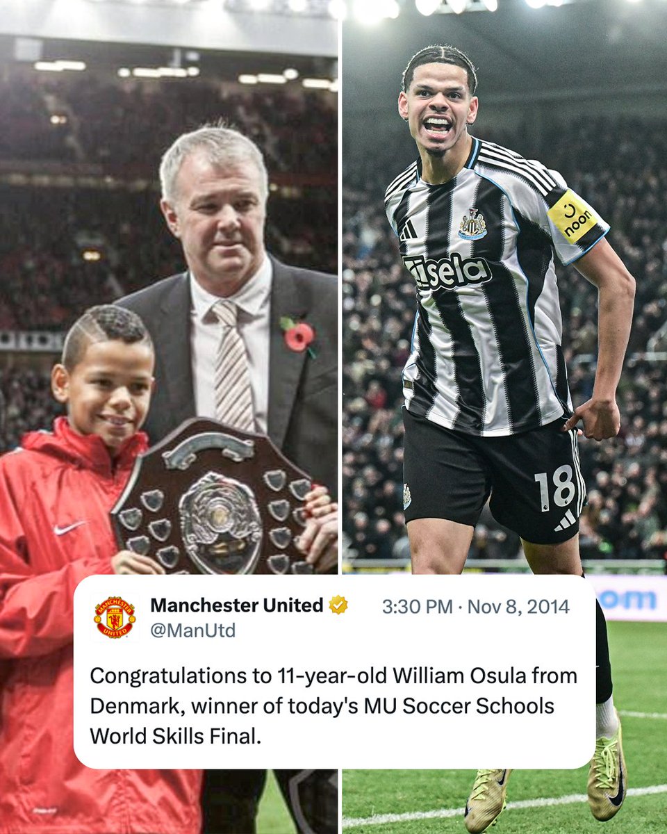 ESPNFC's tweet image. 12 years ago, a young William Osula won a Manchester United Soccer School World Skills final. Today, he haunted them with a last minute winner ☄️

You can't make these things up 😭