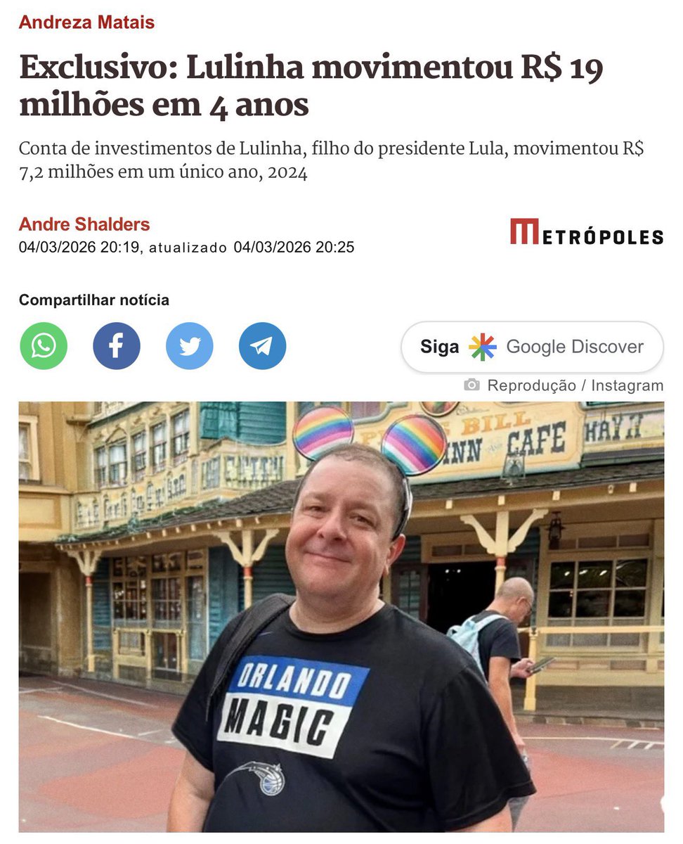 rafaelgloves's tweet photo. Você aí se fodendo de trabalhar, tendo uma vida meia boca enquanto esse fd# é acusado de chupetar dinheiro de velho vivendo tudo de bom que o mundo tem pra oferecer.

Obviamente isso não vai dar em porra nenhuma e em alguns dias todos esquecerão. https://t.co/tADSFELLzo