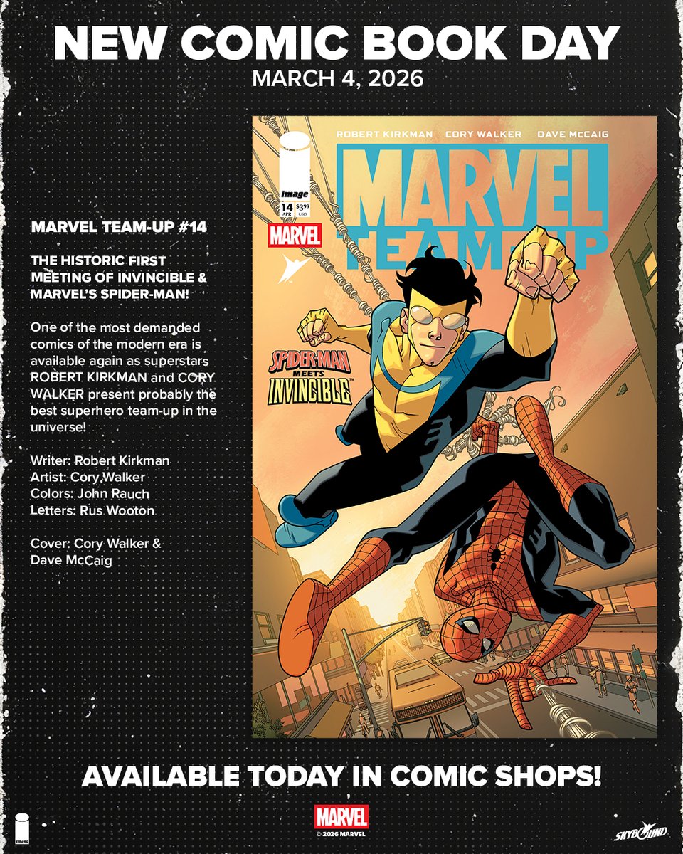 Skybound's tweet image. It's #NCBD! So head to your local comic shop to pick up these books.
- Marvel Team Up #14
- Wally Wood's EC Stories Expanded Edition Artist Edition
- Invincible Vol. 14 (New Edition)