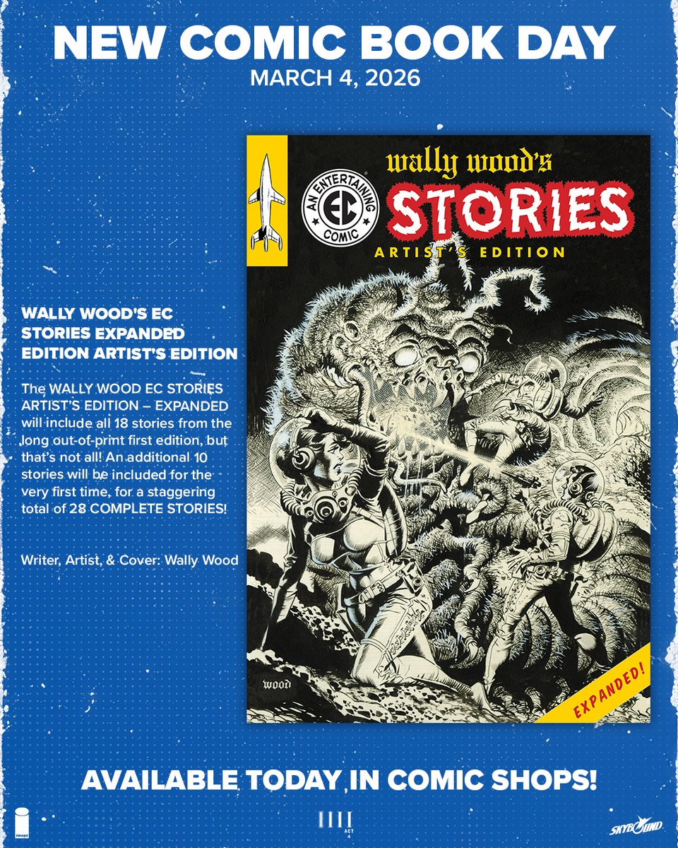 Skybound's tweet image. It's #NCBD! So head to your local comic shop to pick up these books.
- Marvel Team Up #14
- Wally Wood's EC Stories Expanded Edition Artist Edition
- Invincible Vol. 14 (New Edition)