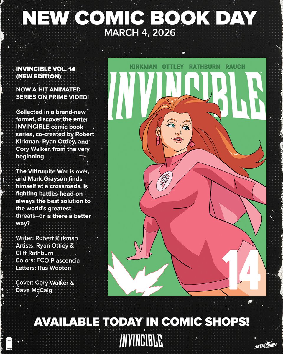Skybound's tweet image. It's #NCBD! So head to your local comic shop to pick up these books.
- Marvel Team Up #14
- Wally Wood's EC Stories Expanded Edition Artist Edition
- Invincible Vol. 14 (New Edition)