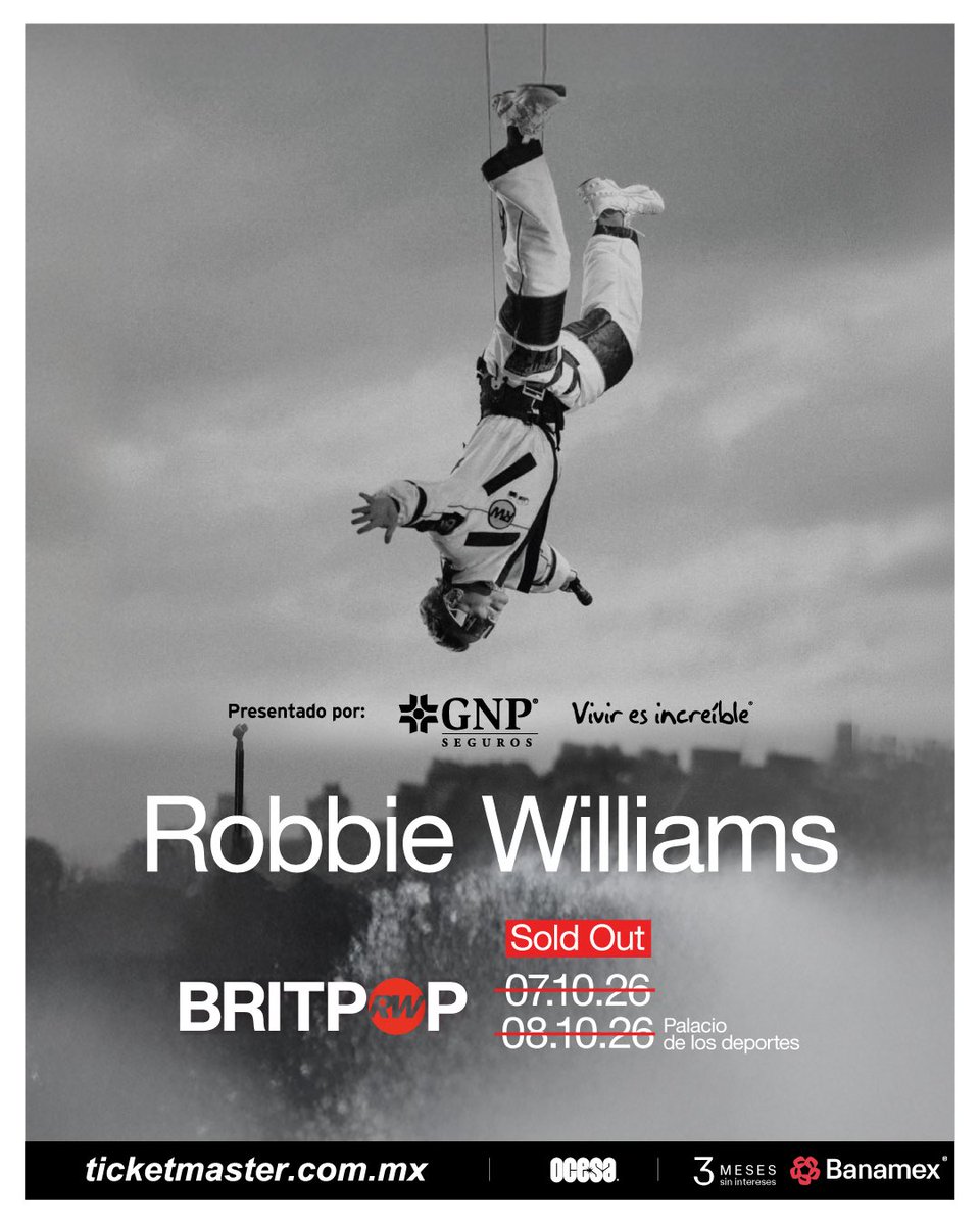 Presentado por <a href="/GNPSeguros/">GNP Seguros</a>: 

¡Ambas fechas de Robbie Williams en México ya están SOLD OUT! 🔥🖤

#Viviresincreíble