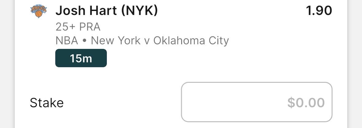 PuntMeClub's tweet photo. NBA Free tip

Josh Hart O24.5 PRA
$1.9 PB, TAB
$1.83 Bet 365 
$1.8 SB

Free plays currently sitting at 5-1, let’s go 6-1 https://t.co/W9yyjoE0Uf