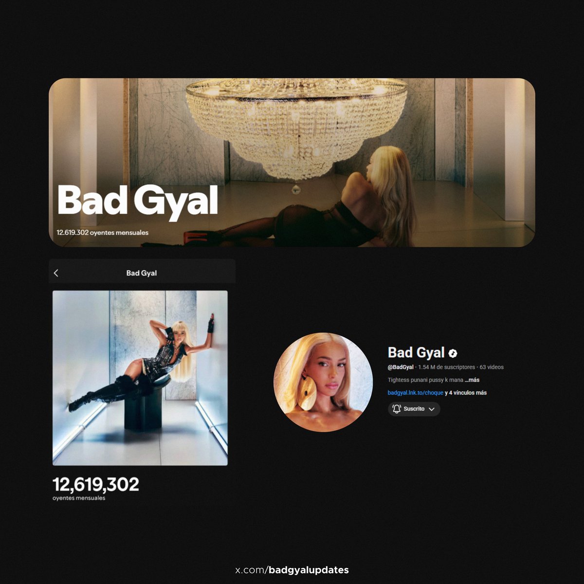 BadGyalUpdates's tweet photo. Bad Gyal actualiza su foto de perfil en Spotify y YouTube. https://t.co/sryKW8bEXG