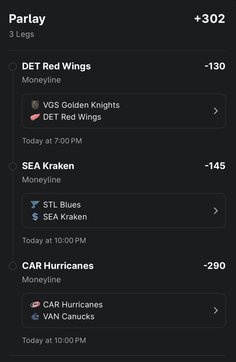 PPicks6893's tweet photo. 🚨 NHL 3-LEG MONEYLINE PARLAY 🚨  

💰 LET’S CASH THIS TONIGHT 💰  

Lock it in before puck drop ⏰  

Who ruins it? 👀  

#NHL #NHLParlay #SportsBetting #HockeyTwitter #Moneyline https://t.co/49R3qAC2ah