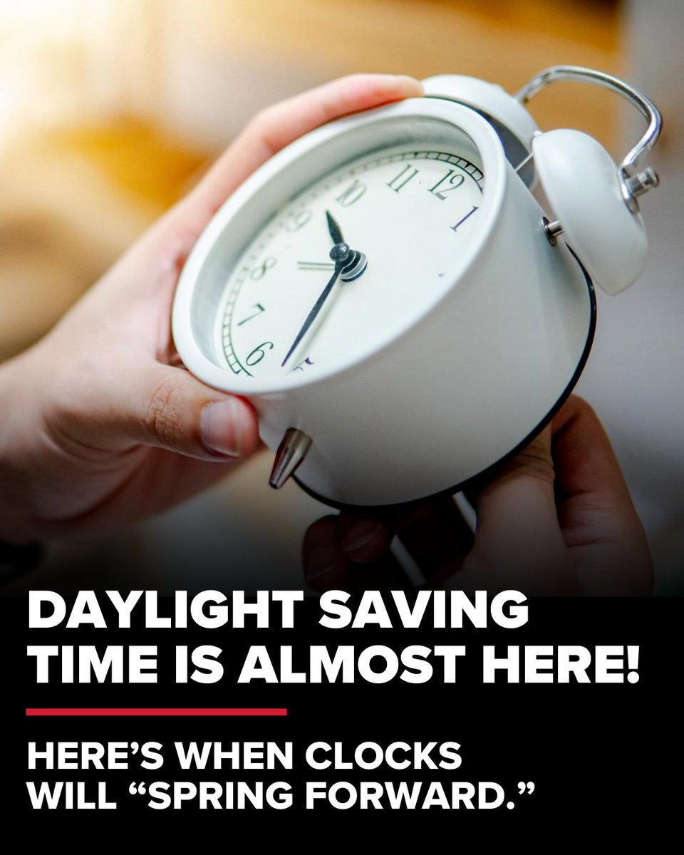 KHOU's tweet photo. READY TO "SPRING FORWARD?" ⏰ Here's when we'll lose an hour of sleep: https://t.co/ncUvdR26o5 https://t.co/LlEmnQgPdh